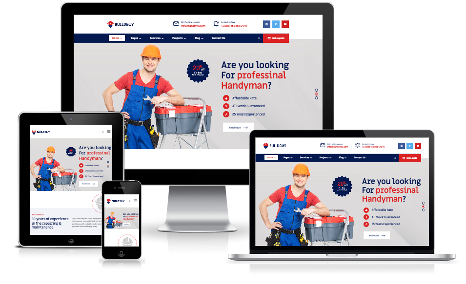 Home Improvement Website Responsive