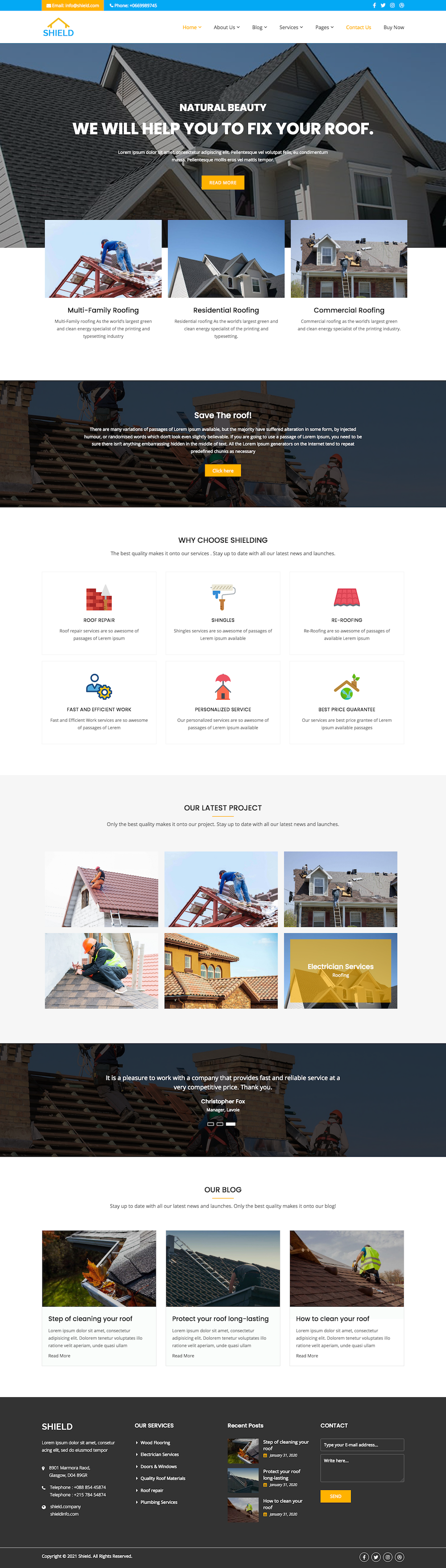 Roofing Contractors Website