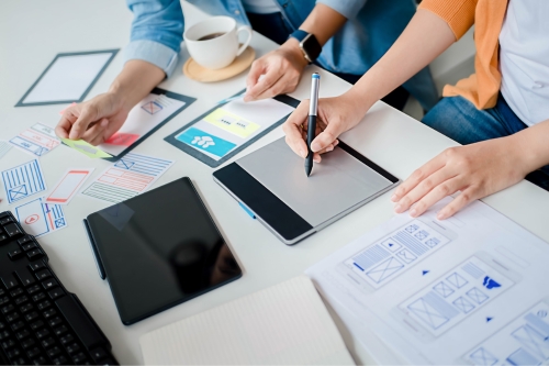 web design team at work